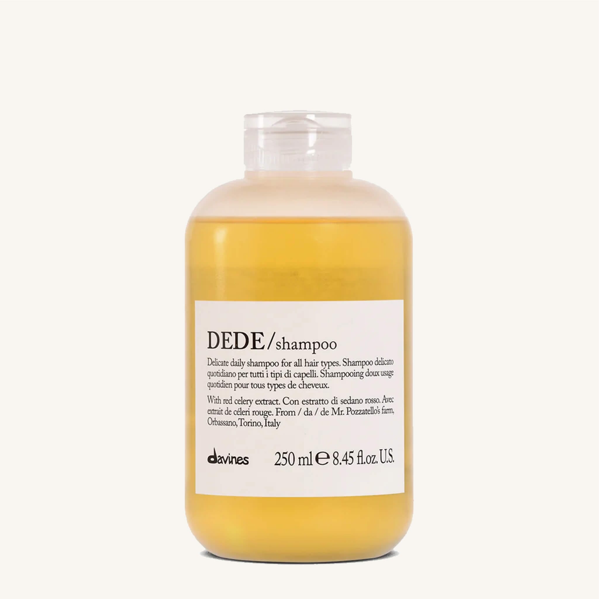 Davines DEDE Shampoo 250ml at Mosu Worcester - Mosu Hair Space Davines dede shampoo 250ml - delicate daily shampoo for frequent washing and sensitive scalps, available at mosu worcester.