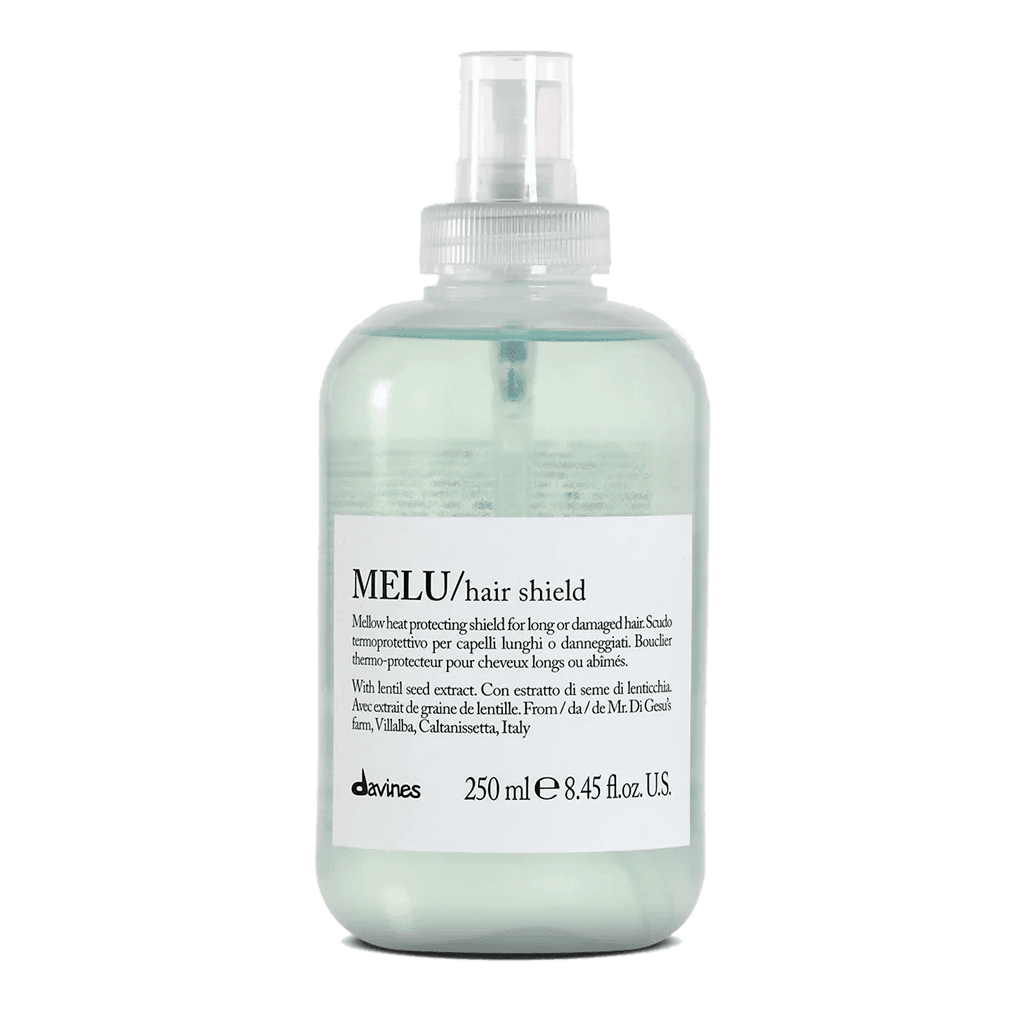Davines MELU Hair Shield 250ml // heat protectant spray for long, damaged, or breakage-prone hair. Available at Mosu Worcester.