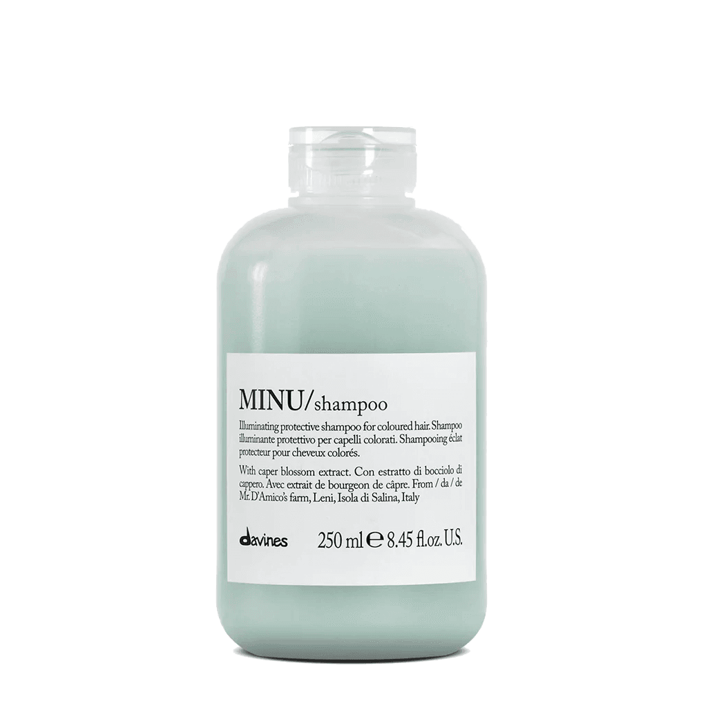 Davines MINU Shampoo 250ml // gentle colour-protecting shampoo with caper blossom extract, available at Mosu Worcester.