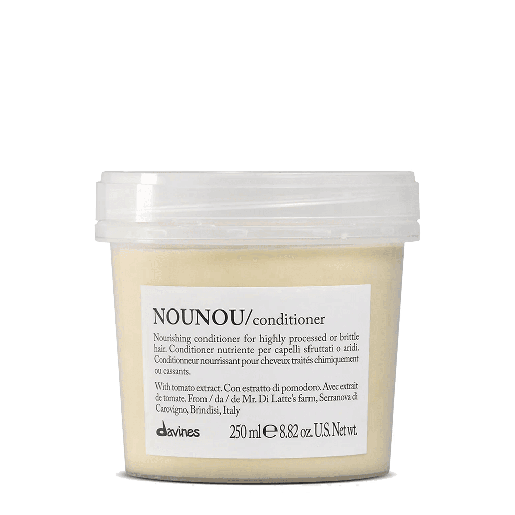 Davines NOUNOU Conditioner 250ml // nourishing conditioner with Fiaschetto tomato extract for dry or damaged hair, available at Mosu Worcester.
