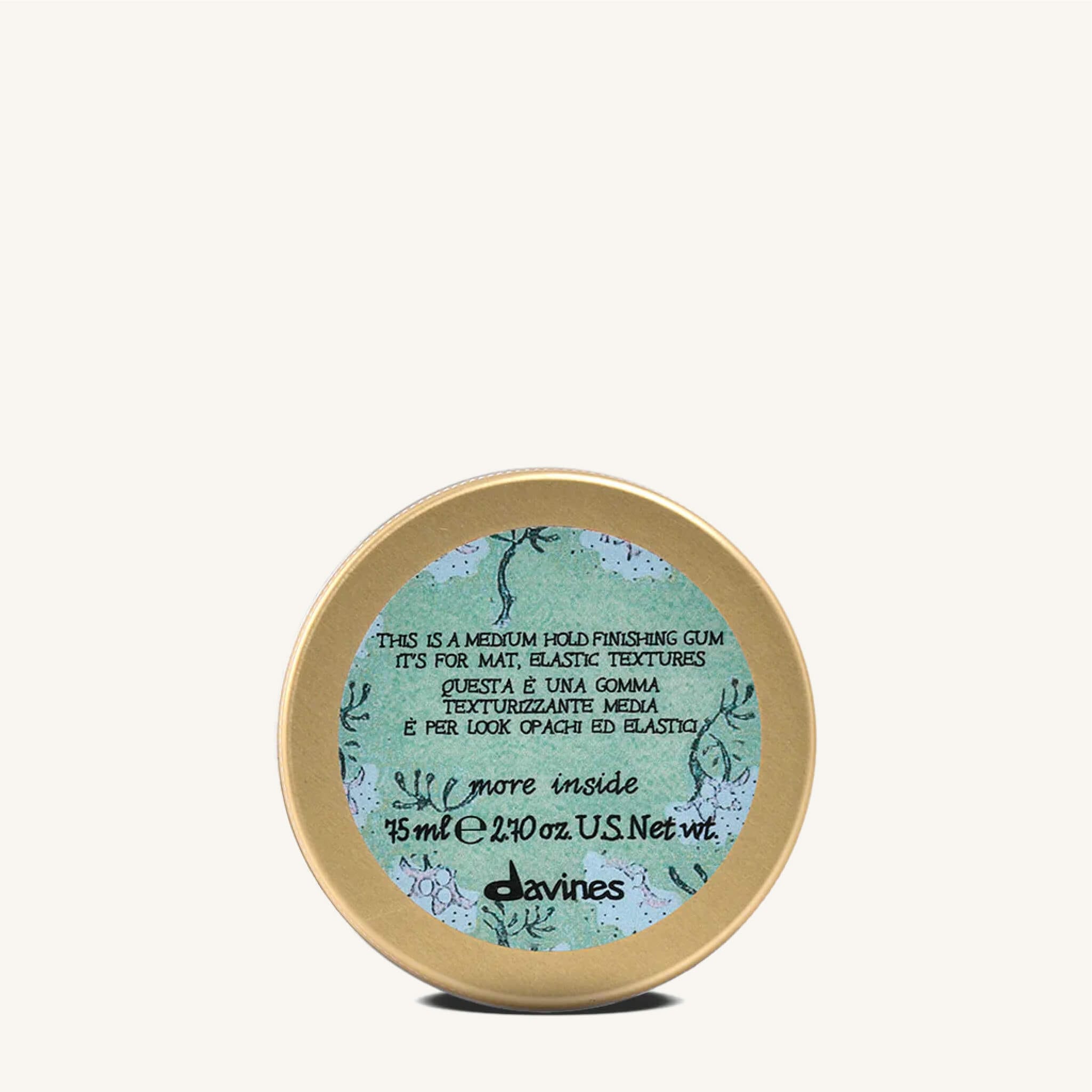 Davines This is a Finishing Gum 75ml at Mosu Worcester Alt Text: - Mosu Hair Space Davines this is a finishing gum 75ml, flexible styling gum for definition and shape, available at mosu worcester.