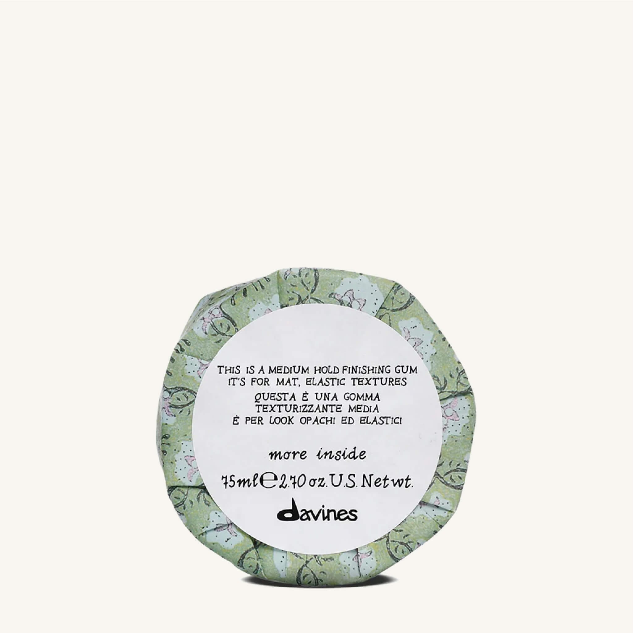 Davines This is a Finishing Gum 75ml at Mosu Worcester Alt Text: - Mosu Hair Space Davines this is a finishing gum 75ml, flexible styling gum for definition and shape, available at mosu worcester.